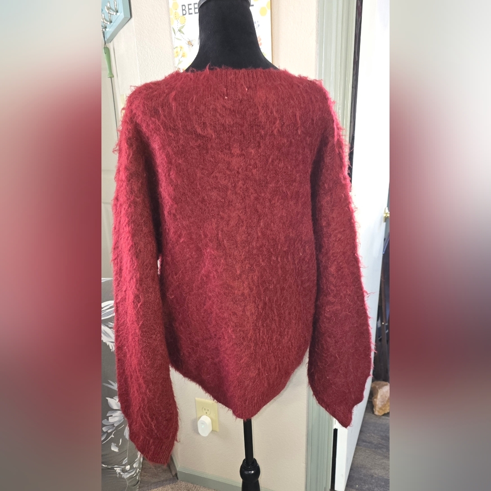 POL Red and Yellow Floral Knit Sweater PTP is 25 (F) - Picture 7 of 11